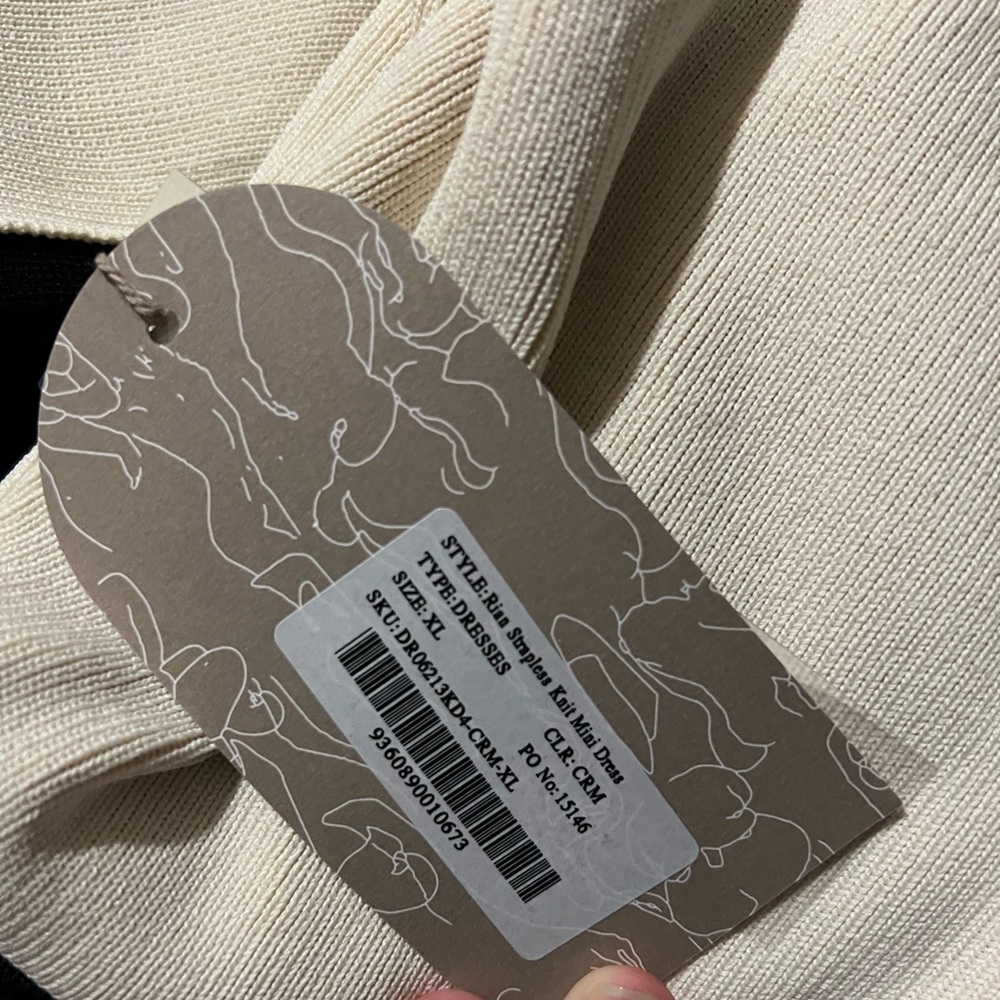 Meshki Rian Strapless Knit Mini Dress - Cream - Picture 7 of 7